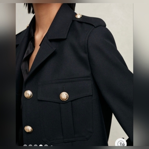 Reiss Black Jaque Cropped Jacket 6 $ 440 - Picture 2 of 8